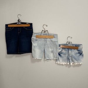 3 pairs, girls size 12, Jean shorts.